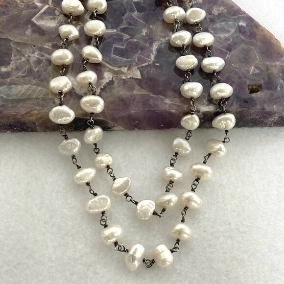 Sterling Silver 925 Silpada N1368 Fresh Catch 32" 9MM Freshwater Pearl Necklace - Picture 7 of 16